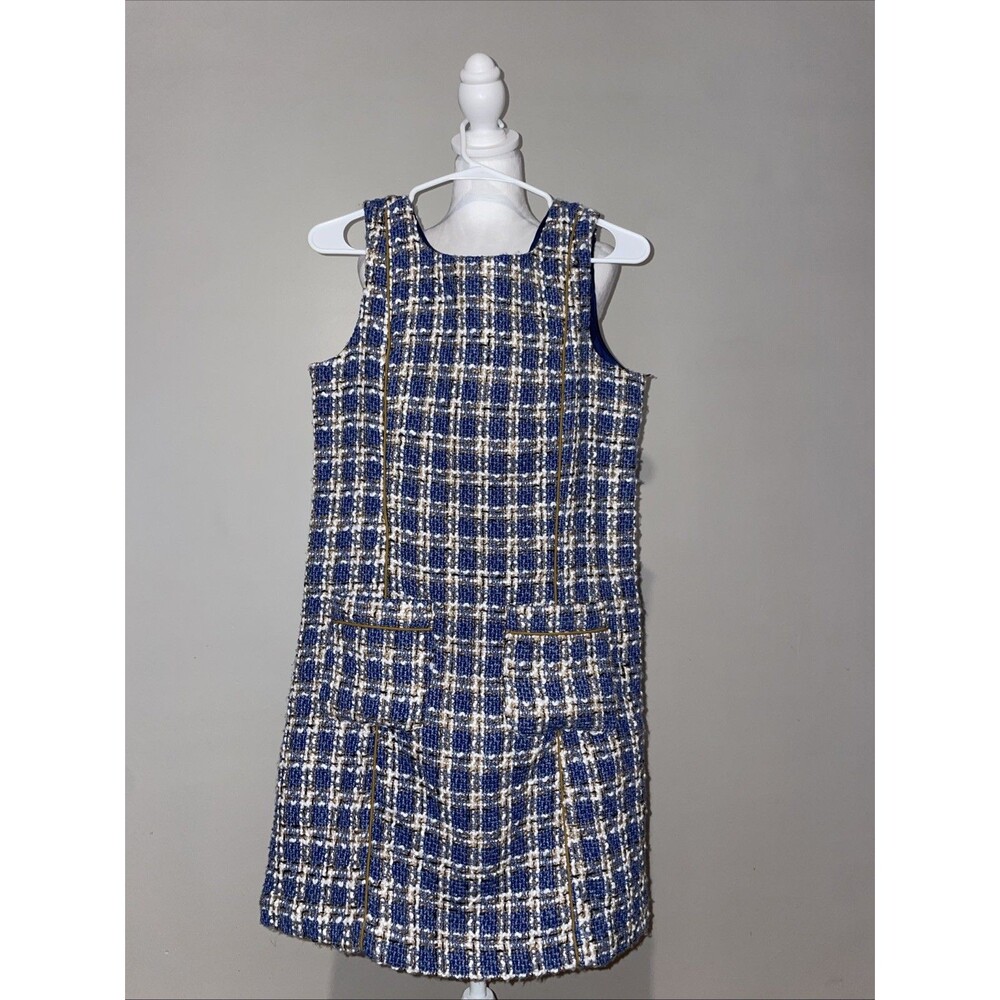 Smash! Barcelona Blue Metallic Tweed Dress Womens Size Small Back Zipper